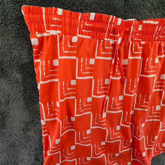 O’neill Women Orange White Skirt Asymmetric Small Drawstring Pull On Geometric - Picture 4 of 16